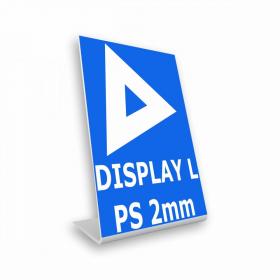 Display em L Poliestireno 2mm    Dobra L 